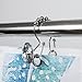 Cyrra Stainless Steel Rust Resistant Double Hooks Glide Shower Ring Hangs for Both Shower Curtain and Liner 12-Pack (Crystal White)