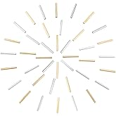 PH PandaHall Brass Tube Beads 1" 100pcs 2 Colors Golden/Silver Macrame Spacer Beads with 4mm Large Hole Noodle Tube Beads for DIY Sewing Craft Wall Tree Hanging Plant Holder