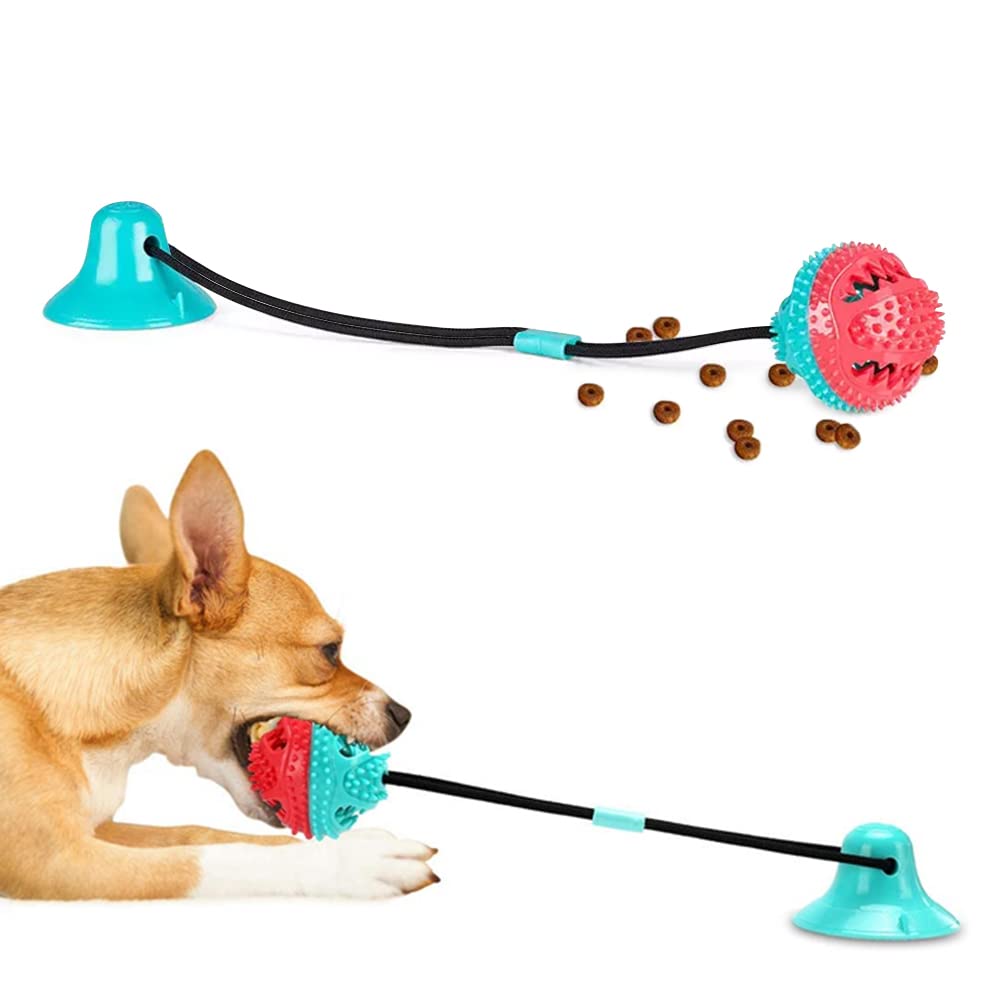 AnCoSoo Pet Bite Toy, Dog Toy Ball, Suction Cup Dog Toy, Puppy Treat Ball, Pet Molar Bite Toy, Chew Ball Toy for Pet to Cleaning Teeth, Interactive Toy Ball for Tugging, Pulling, Chewing, Playing