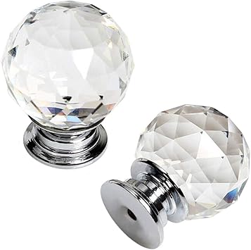 Crystal Glass Cabinet Knob 30mm Round Crystal Drawer Pulls For