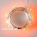LIDORE Micro LED 20 Orange String Lights with Timer, Battery Operated on 7.87ft Long Silver Color Ultra Thin String Wire