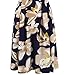 oxiuly Women's Vintage Patchwork Pockets Puffy Swing Casual Party Dress OX165 (Blue + White, s)