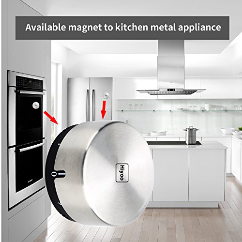 image for Hiyoo Mechanical Kitchen Timer Manual Stainless Steel Magnetic Timer w