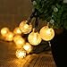 LightsEtc Solar String Lights 20 LED 15.7 Feet Warm White Crystal Ball Garden Home Decoration