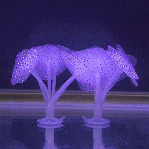 ZHWKY Glowing Artificial Coral Plant Decorative Aquarium Ornament Aquarium Décor Coral Artificial Flowers Stone for Fish Tank