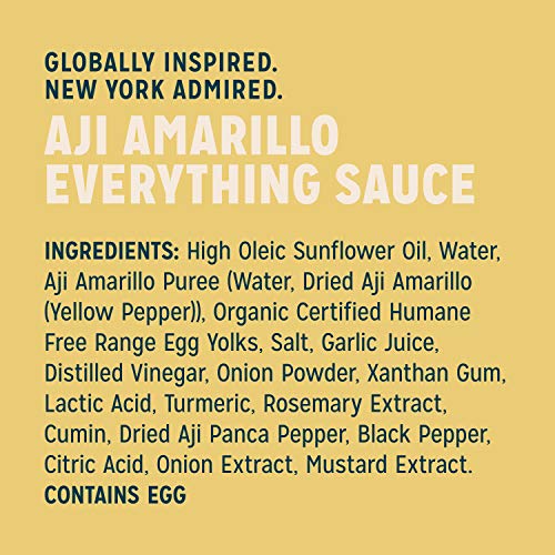 SIR KENSINGTON’S EVERYTHING SAUCE, AJI AMARILLO, KETO DIET & PALEO DIET CERTIFIED, DAIRY FREE, GLUTEN FREE, NON- GMO PROJECT VERIFIED, SHELF-STABLE 8.3 OZ