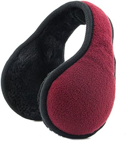 Primitive Wing Winter Foldable Polar Fleece EarMuffs Wine red