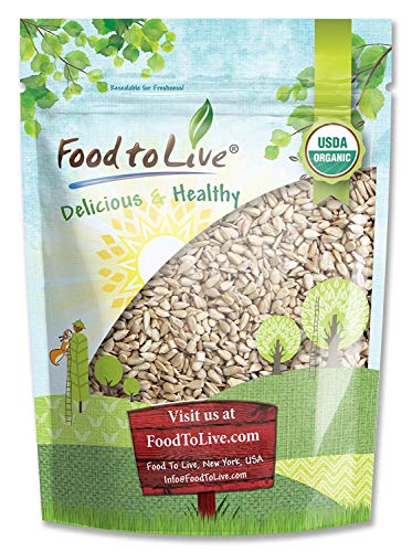 Organic Sunflower Seeds, 4 Pounds - Hulled, Raw, Non-GMO, Dried Kernels, Unsalted, Kosher, Vegan, Keto, Paleo, Sirtfood…