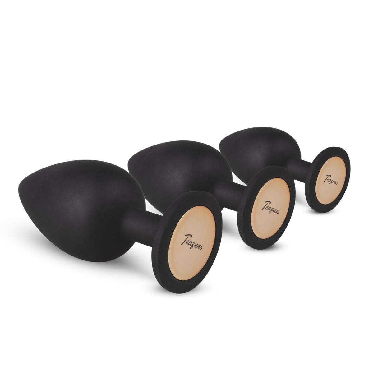 Teazers Butt Plug Set – Anal Plug Set with 3 Different Sizes - Silicone Anal Toys for Men and Women - Suitable for the Beginner and Advanced User – Black