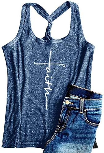 IRISGOD Womens Racerback Tank Tops Summer Workout Graphic Sleeveless Christian T Shirts