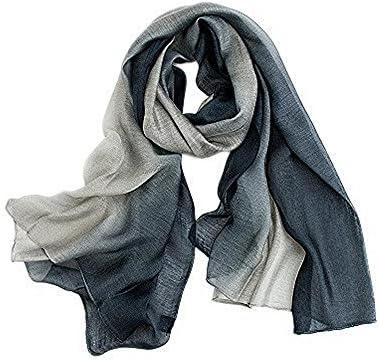 ZHHAN 2017 Spring and Autumn new hand-painted gradient sunscreen shawl silk beach towel Variety scarf, Light Soft Scarves Fashion Scarf Shawl Wrap For Women (gray)