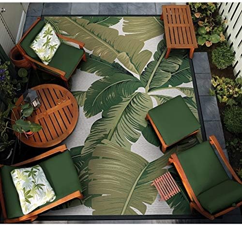 Dream Decor Rugs Gelato Tropical Palm Green-Ivory Indoor/Outdoor Area Rug - 8'1" x 11'2"