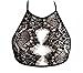 Women's Lace Floral Bralette Bra Bustier Crop Top Cami Unpadded Tank (US XS, Black)