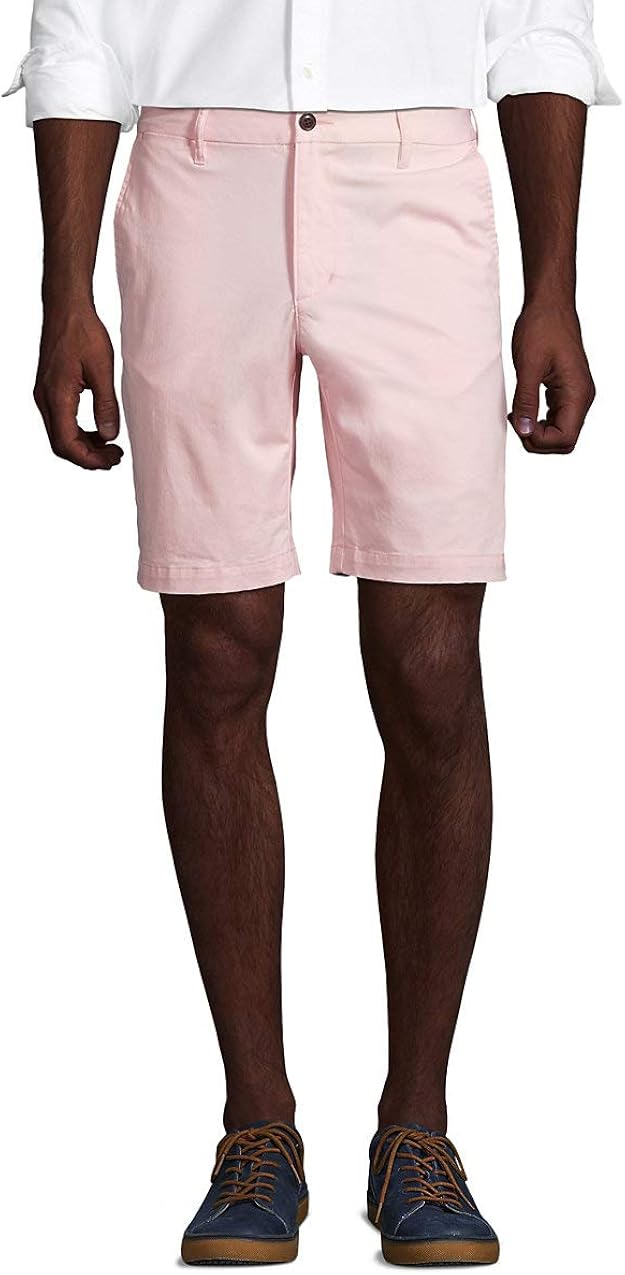 Lands' End Men's 9" Classic Fit Stretch Knockabout Chino Shorts pink 36 Regular Amazon.co