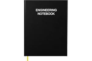 Tuun Fuplan Engineering Notebook/Lab Notebook - 120 Pages Engineer Graph Paper Notebook with .25" Engineering Grid Format, 8" x 10", Section Sewn Hardcover Grid Notebook for School Supplies, Black