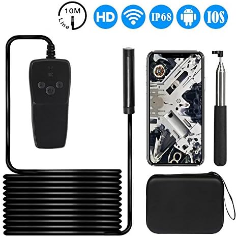 Wireless Endoscope,Skybasic Semi-Rigid WiFi Borescope Inspection Camera IP68 Waterproof Snake Camera for Android and iOS Smartphone,Tablet (33FT)