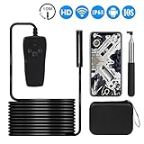 Wireless Endoscope,Skybasic Semi-rigid WiFi Borescope Inspection Camera IP68 Waterproof Snake Camera for Android and IOS Smartphone,Tablet (33FT)