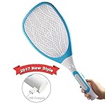 Bug Zapper USB,ATIVI USB Rechargerable Safe Powerful Electric Bug Zapper Racket Fly Swatter Zap Mosquito Zapper with Li-ion Battery LED Nightlight for Indoor and Outdoor Pest Control Killer,Blue