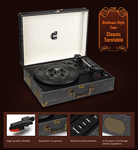 3 Turntable+Suitcase+Bluetooth+Speakers+Portable