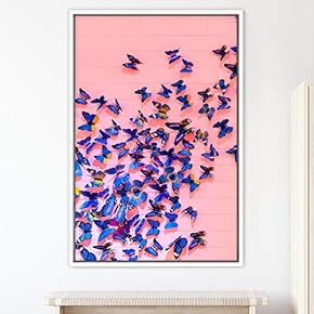 signwin Framed Canvas Wall Art Butterflies Butterfly Colorful...