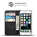 FLY HAWK iPhone 7 Leather Wallet Phone Case iPhone Case with Card Holder Kickstand Protective Flip Cover Black Cover