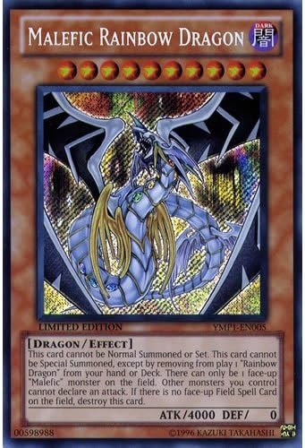 YuGiOh : YMP1-EN005 Limited Ed Malefic Rainbow Dragon Secret Rare Card - (Movie Pack Yu-Gi-Oh! Single Card)  by Deckboosters: Amazon.es: Juguetes y juegos