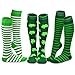 TeeHee St. Patricks Day Cotton Knee High Socks for Women 3-Pair (Stripes)