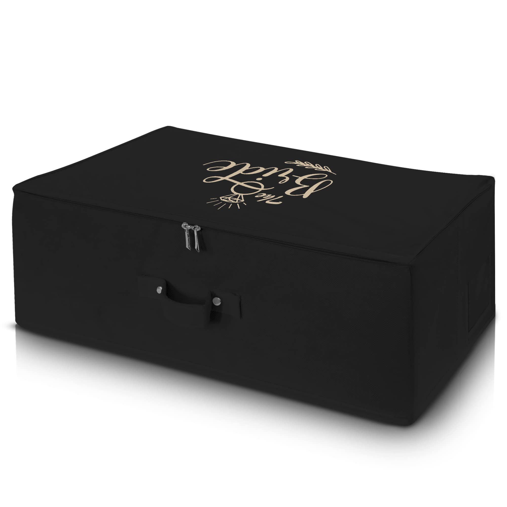 Wedcova UK Personalised Wedding Dress Storage Box Breathable Fabric Bridal Dress Clothes Storage Travel Box with 10 Acid Free Tissue Papers (Black, Medium)