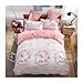 KFZ Unicorn Bedding Twin Duvet Cover Set, 3 Piece Bed Sheets with One Duvet Cover (No Comforter Insert), 2 Pillow Covers, Breathable Princess Unicorn Birthday Gifts for Women