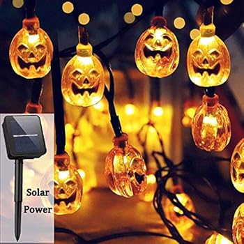 Home Decoration EFGTEK Halloween 20LED Pumpkin String Lights 3D Halloween Orange Pumpkin Lights Decor for Outdoor Garden Party Yard Patio Xmas Tree