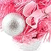 IDS Home 12inch Mini Desk Top Table Top Decorated Christmas Tree with Bows & Baubles Ornaments Decorations, Pink