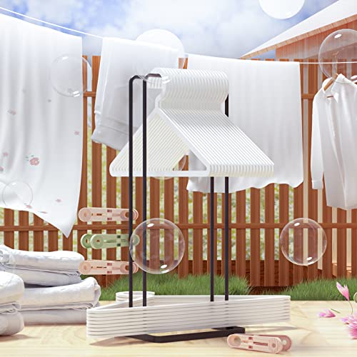 HAKDAY Portable Hanger Organizer Rack, 1PC Metal Hanger Stacker Black Hanger Caddy Hangers Storage for Closet Laundry Dry Cleaning Room