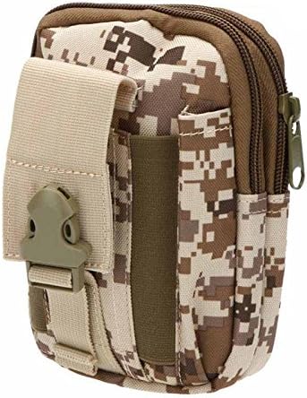Multipurpose 10 Colors Tactical Molle Holster Pouch Belt Waist Packs Phone Bag Pocket Fanny Pack Money for Iphone 6 6s 5s 6 Plus Samsung Galaxy Note N9000 Edge S6 + 1 Key Ring Rope (Marpat Desert)