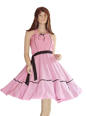 Kleid Kleider für Petticoat Petticoats Pettycoat 50er 60er schwarz rosa Gr. S und M K09