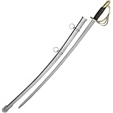 SZCO 27&rdquo; Cavalry Saber Sword - Carbon Steel Blade Medieval Sword, Fencing Sword with Brass Guard and Pommel - Replica Swords for Adults &amp; Collectors