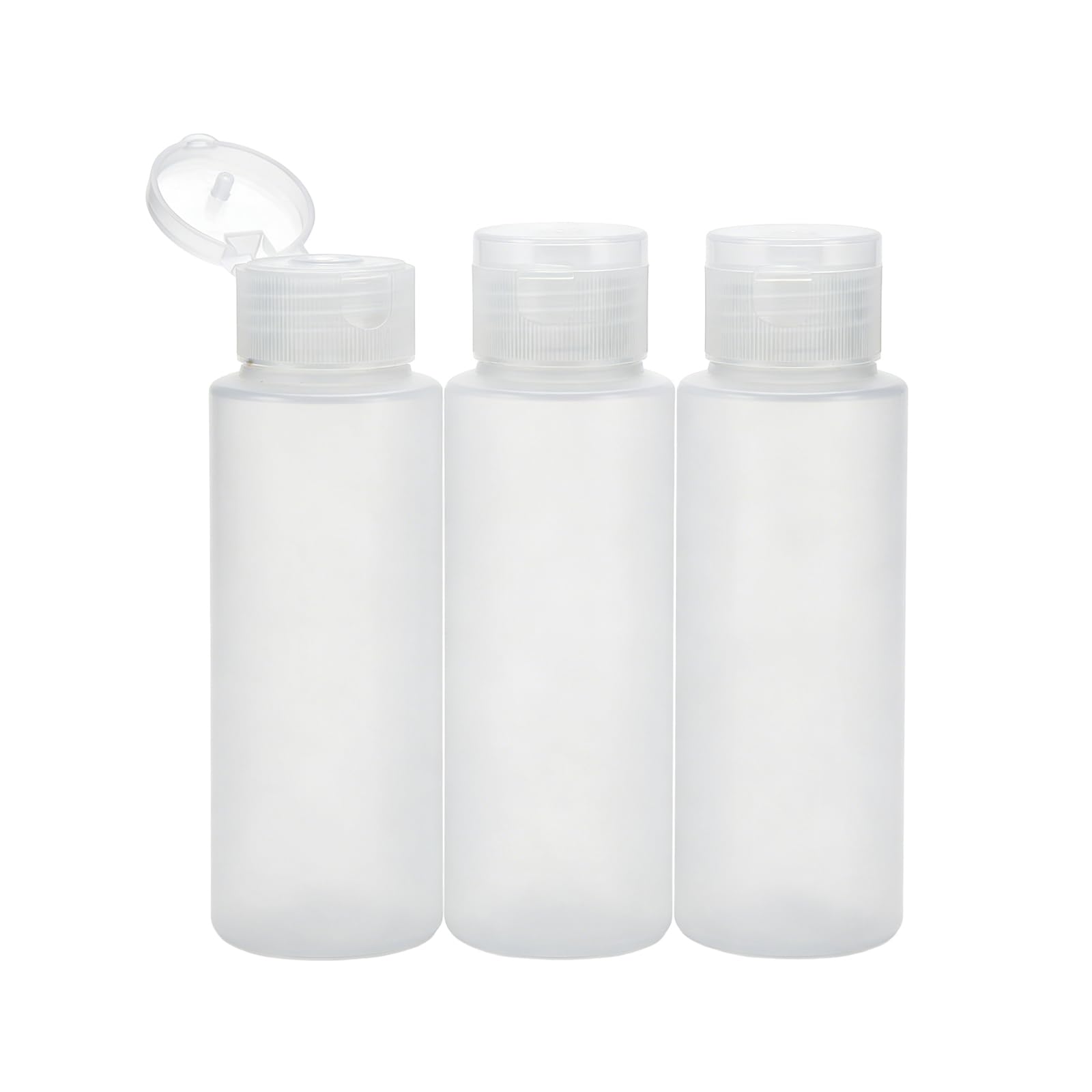 3 Pcs 100ml Clear Soft Plastic Squeeze Travel Bottles Flip Top Cap Refillable Empty Cosmetic Containers Portable Storage Tubes for Shampoo Lotion Toner Body Wash