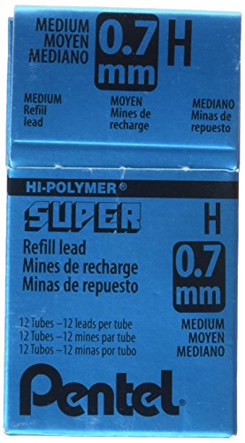 Pentel Super Hi-Polymer Lead Refill, 0.7mm Medium, H, 144 Pieces of Lead (50-H)
