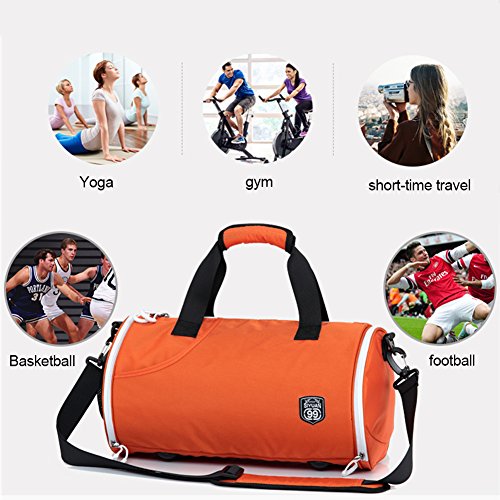 SIYUAN Athletic Duffel Bag, Teenager Student Basketball Gym Bag Sports Duffel Bag with Shoes Compartment,Gray,Large