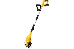 JAYEUW Electric Tiller for Gardening 20-Volt Cordless Electric Garden Tiller Cultivator Battery Powered Garden Cultivator Hand Tiller (2AH Battery & Fast Charger Included)