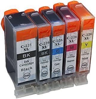BOSUMON 5 Pk Compatible Ink Cartridges for Canon PGI-225 CLI -226 and for Canon PIXMA iP4820, PIXMA iP4920, PIXMA iX6520, PIXMA MG5120, PIXMA MG5220, PIXMA MG5320