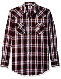 Ely & Walker para hombre de altura tamaño manga larga Plaid camisa de Western