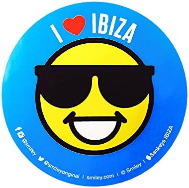Sankeys Ibiza: Cool Smiley Sticker - Blue, One Size