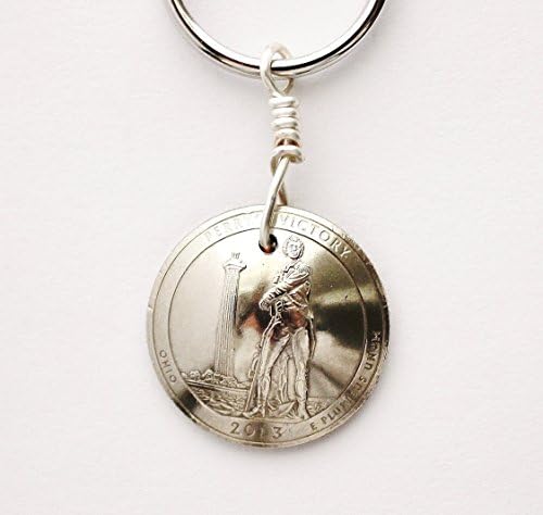 Ohio Keychain, Domed Coin, Perry's Victory, U.S. Quarter, Key Ring, 2013