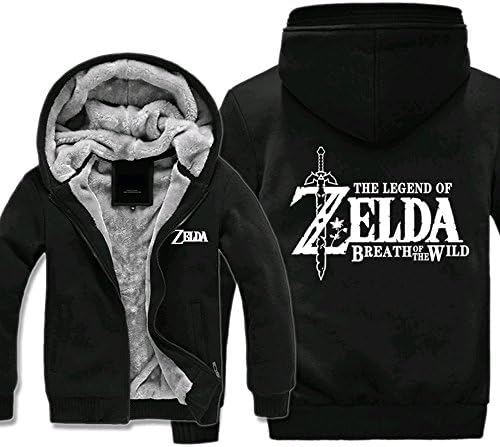 mingL Legend Of Zelda Breath Of The Wild Zelda Logo Unisex Full Zipper Cotton Velvet Hoodie