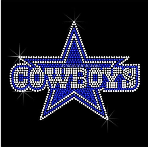 bling rhinestone Small Cowboys Heat Transfer decal iron-on. Rhinestone Heat Transfer Motif Collection. ndk1327 SMALL