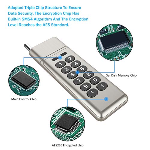 Pampfort Military Level AES 256bit Standard Encrypted USB Drive, with