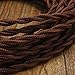 Vintage Electrical Wire, Elfeland 32.8ft 18/2 Twisted Rayon Covered Electric Cord, Antique Industrial Electrical Cloth Cord, for Retro Lamp, Pendant Light, DIY Projects, Brown