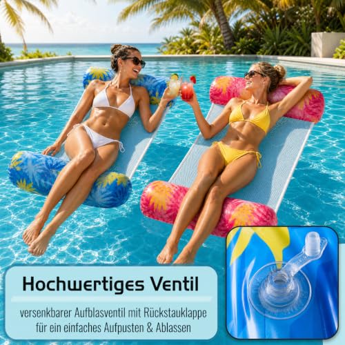CNMTCCO Air Mattress Pool Water Hammock, 4 in 1 Inflatable Water Hammock for Adults, Foldable Water Hammock Air Mattress Water for Swimming Pool, Beach and Sea