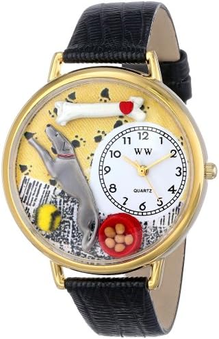 Greyhound Black Skin Leather and Goldtone Unisex Quartz Watch with White Dial Analogue Display and Multicolour Leather Strap G-0130046