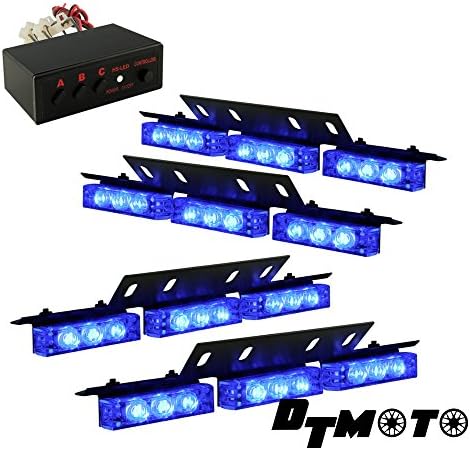 DT MOTO™ Blue 36x LED Emergency Vehicle Grill Dash Deck Warning Lights - 1 set